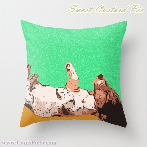 Dachshund, Dog - ONE 16" x 16" Graphic Print Throw Pillow Cover - Doxie, Dach, Doxies, Weiner, Sausage, Whimsical, Puppy, Bright, Home