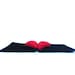 Pippi's Black BFF Coasters, Set of Two, with Stuffed Heart Halves, for Her, for Him, Valentines, for Mom, Dad, Son, Daughter, for Home