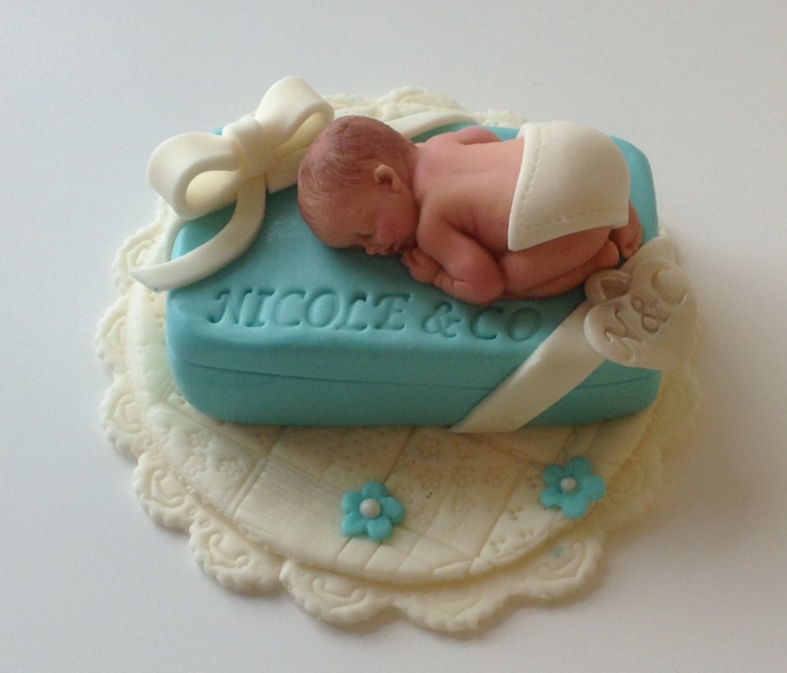 TIFFANY BLUE BABY Shower Cake Topper by BabyCakesByJennifer