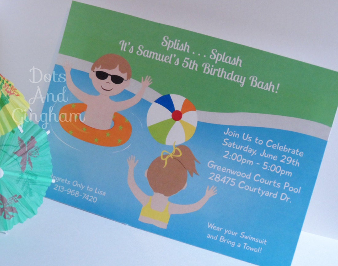 Pool Party Invitation-Boy Pool Party Invitation Printable Pool Party Invitation-Pool Party Invite-Summer Party-Kid Pool Party