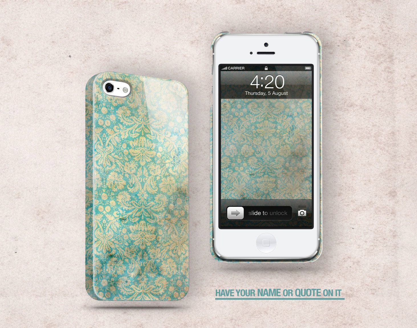 Personalize iPhone 5 / 4 / 4s, Samsung S3 Case - Damask Floral