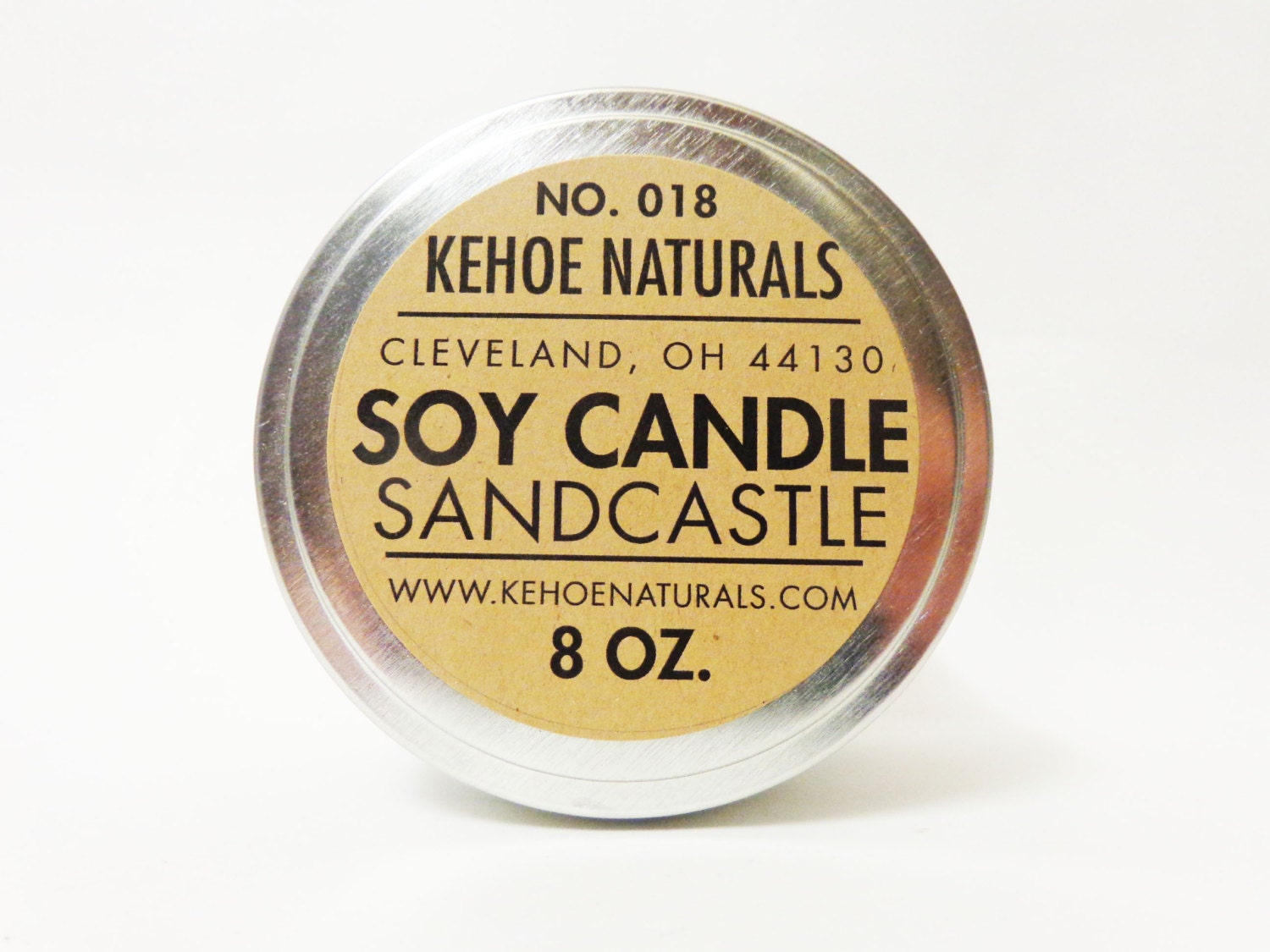 No. 18 Sandcastle -  All Natural Soy Candle  -  8oz tin - KehoeNaturals