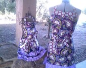 Mommy and Me Aprons - Purple and Navy