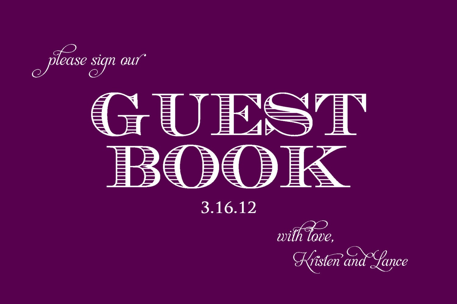 Printable Wedding Guest Book Sign- 4x6 or 5x7