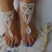 Crochet Barefoot Sandals Beach Wedding  Yoga Shoes Foot Jewelry White