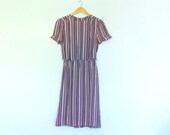 Vintage candy-striped purple and blue dress