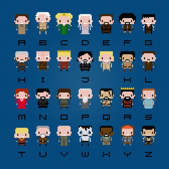 Game of Thrones - A Song of Ice and Fire - Alphabet Sampler - Cross Stitch PDF Pattern Download