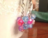 Multi-Colored Crystal Dangle Earrings