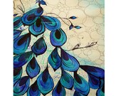 Peacock Watercolor Painting, Peacock Art, Bird painting, Feathers, Abstract Animal, 13x19 inch print