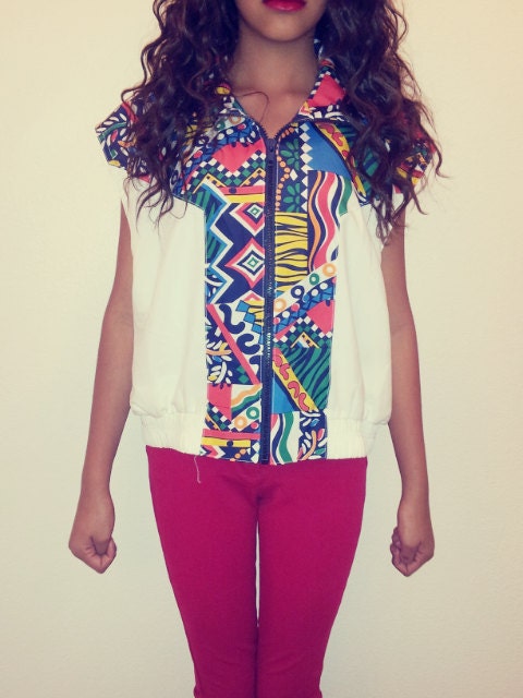 Ny style multi colored vintage vest