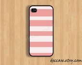 IPHONE 5 CASE - pink STRIPE - iPhone 4 case,iPhone 4S case,iPhone caseHard Plastic Case Rubber Case