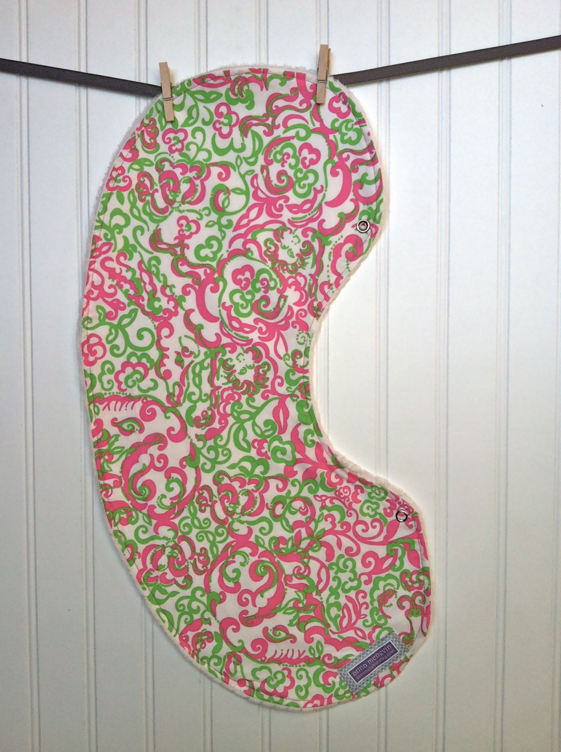 Boutique Bib Burp Cloths-Authentic Lilly Pulitzer Peanut Island Fabric