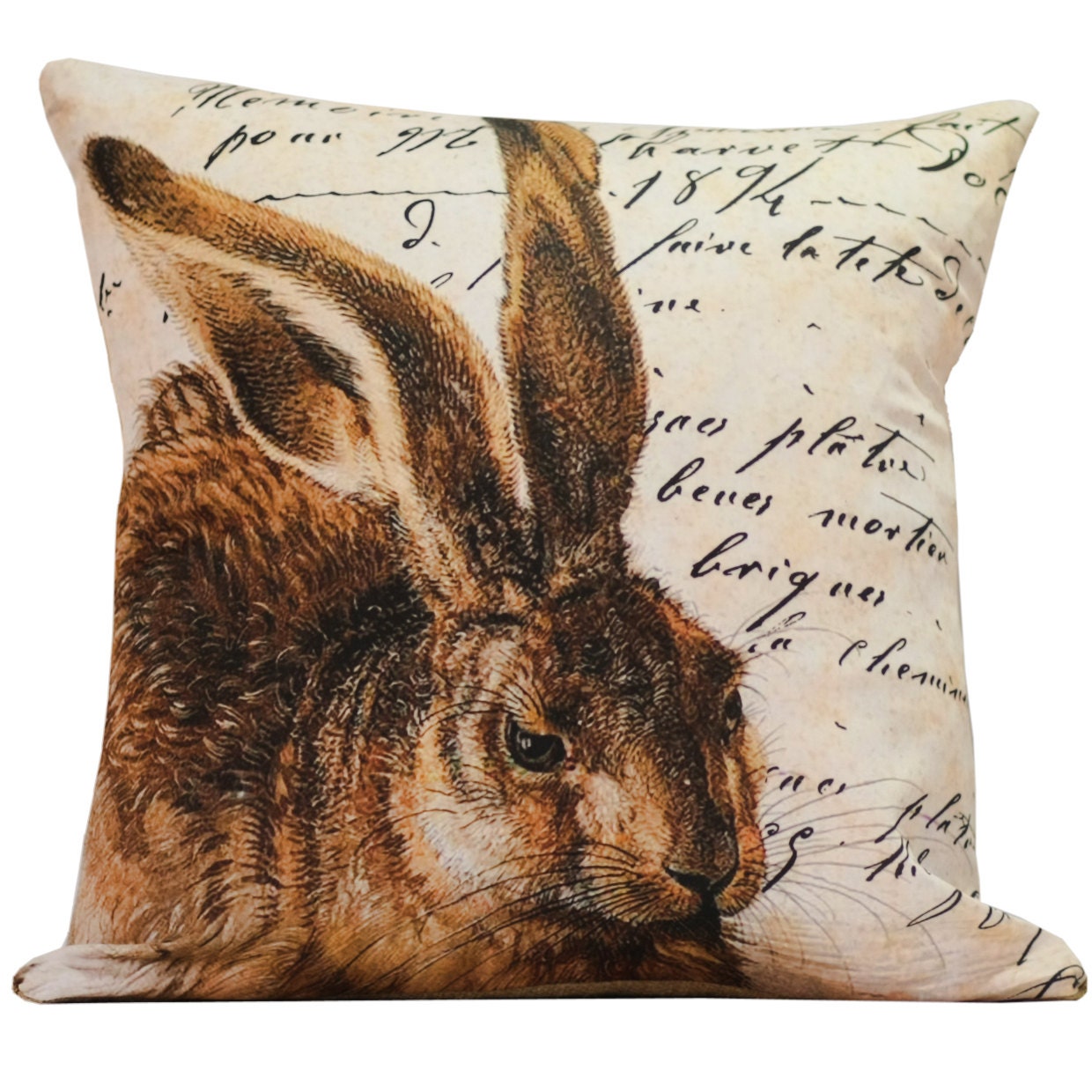 SHIPS TODAY Easter Bunny Throw Pillow Cover by ElliottHeathDesigns