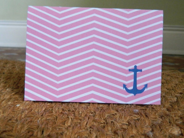 Set of 10 Nautical Note Cards