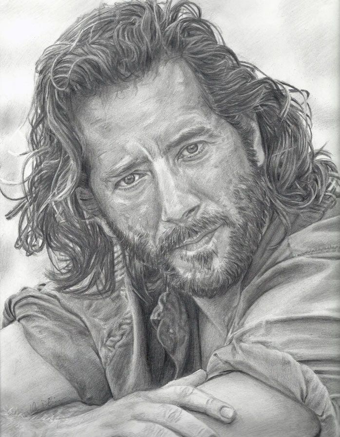 Drawing Print of Desmond (played by Henry Ian Cusick) from LOST