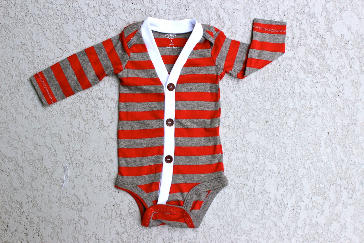 Baby Cardigan Onesie - Red Preppy Baby Boy Cardi - Perfect for a Fall or Winter Baby Shower Gift