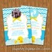 Yelllow Rubber Ducky Baby Shower Invitations with Chevron DIY Printable