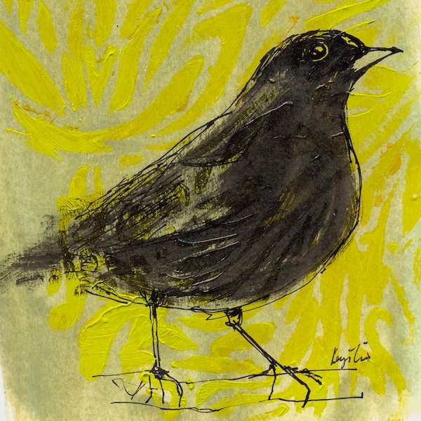 Pack of 6 Fine Art Greetings Cards 'Blackbird'