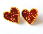 Pizza Heart Earrings