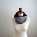 Loop, cowl, infinity scarf, black, white, checkered