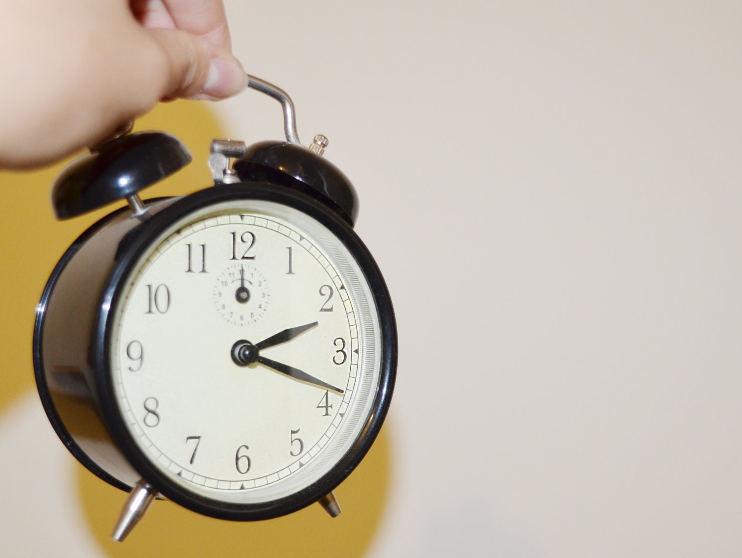 Vintage Glossy Black Alarm Clock