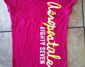 Aeropostale Teen Pink Short-Sleeve Baby Doll T-Shirt Vintage