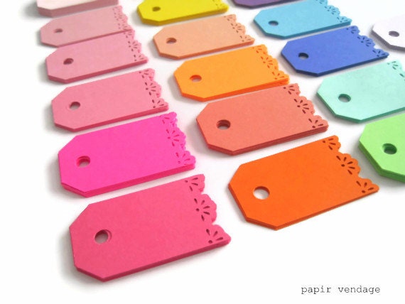 25 Vintage Lace Tags, Vintage Lace PICK YOUR COLOR Tags,  Gift tags, Wedding Escort Tags, Vintage lace edge tags , Holiday gift tags