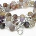 Rainbow Fluorite Multi Necklet 8mm Natural Stone Beads with Sterling Silver Drop Heart 31" inch Multi-Necklet