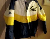 Vintage UC Berkeley Jacket, Parka, Cal Berkeley, Size Small Blue, Gold and White