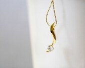 Crystal Necklace, 18K Gold Plated, Everyday, Minimalist, Custom Stamping Available, Birthstones, Wedding Jewelry, Birthday, Bridesmaids Gift
