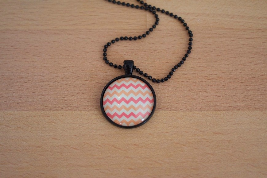 Coral Chevron Necklace