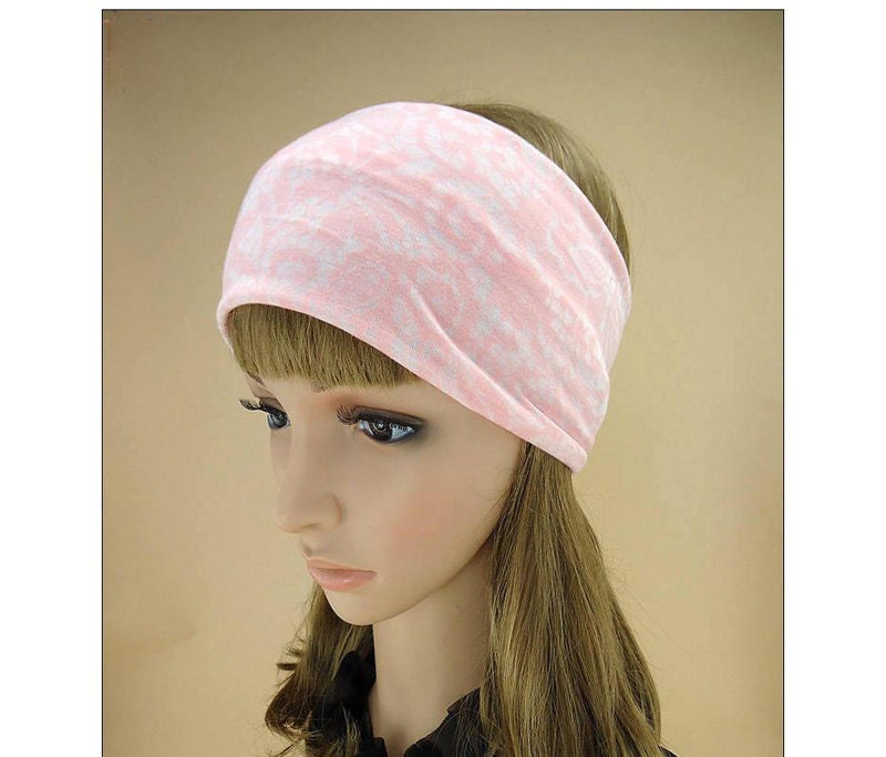 Girls Headband, Pink Floral Headband for Woman, Yoga Headband, Wide Hairband, Hair Accessories(NN13)
