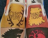 Hand Painted Custom Vans or Toms Game of Thrones shoes