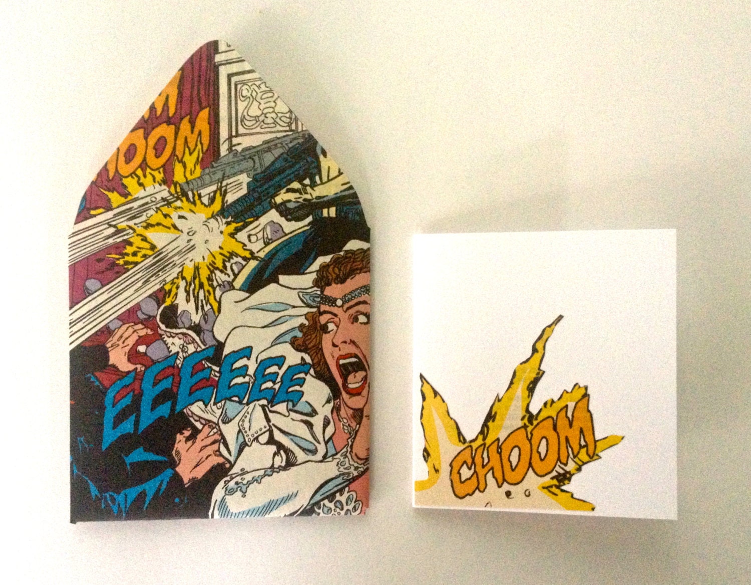 Comic Mini Cards and Envelopes - Geekery - Punisher - OOAK - Handmade