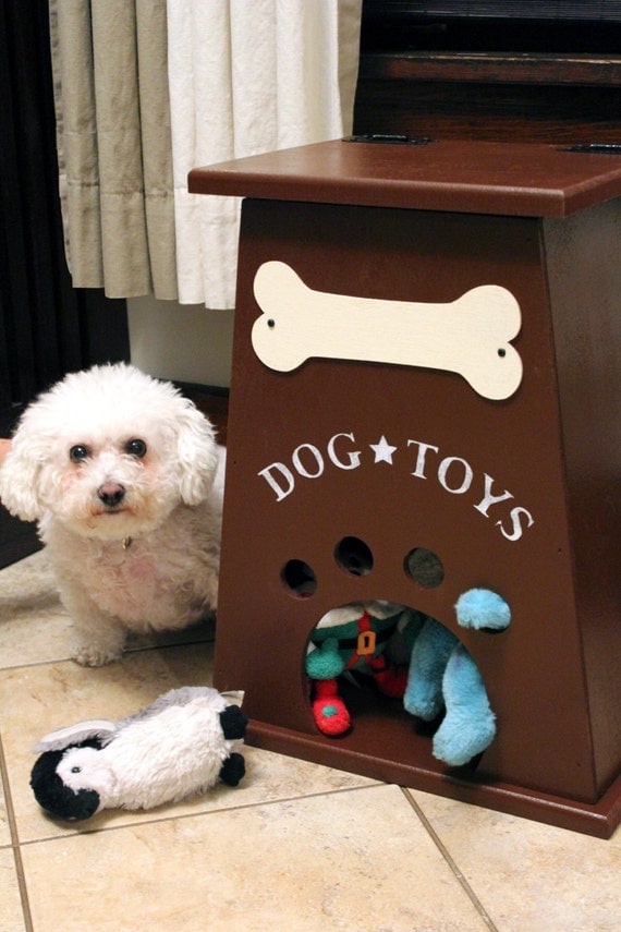 grey dog toy box