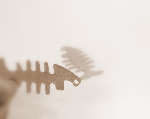 fish bone supplies- for silver jewelry- unisex teens/ adults / kids- everyday wear- summer/ beach -H00335 /2pcs-  food jewelry