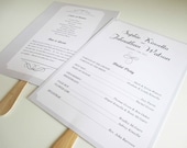 PRINTABLE 5x7" Simple Elegant Wedding Program Fan, monochrome palette