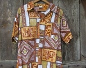 60s Reverse Print Hawaiian Shirt, Men's M-L // Vintage Tropical Tiki Aloha Hawaii Shirt // Kama'aina Shirt by Garment Factory To You Inc