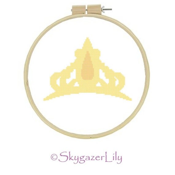 Cross Stitch Pattern Gold Crown Easy Printable by SkygazerLily