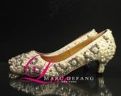 2" Heels, Vintage Ivory Pearl Crystal ULTIMATE Bridal Shoes