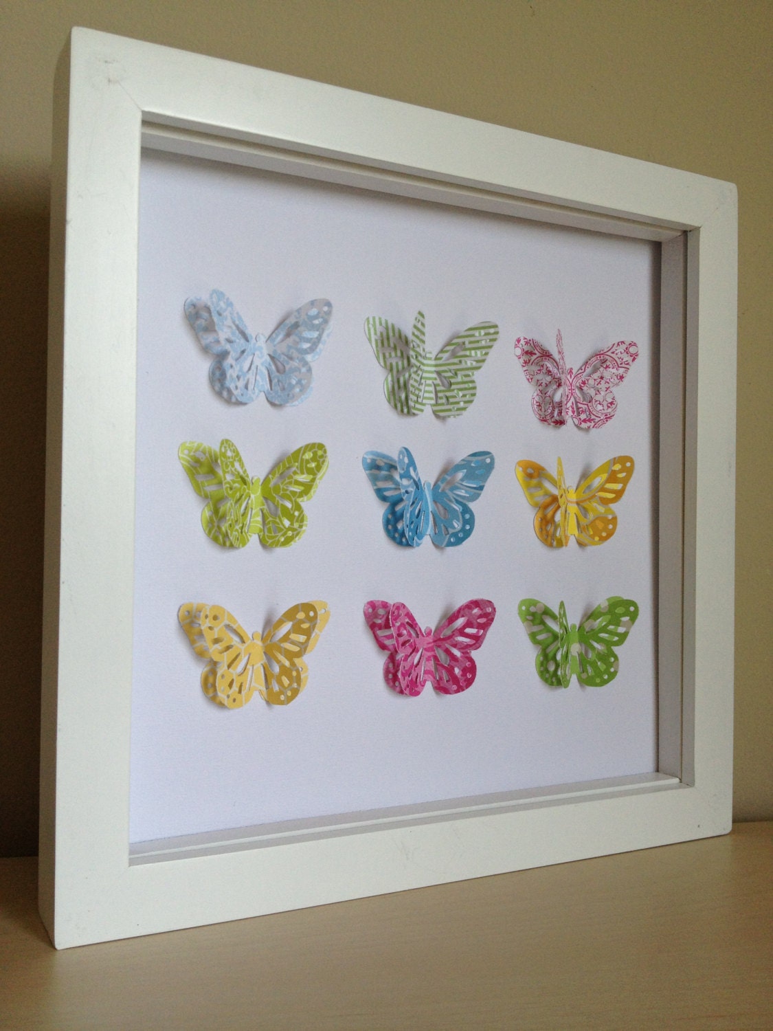 Custom Butterfly, 3D Paper Art - send me a picture of your nursery and I will match your colors