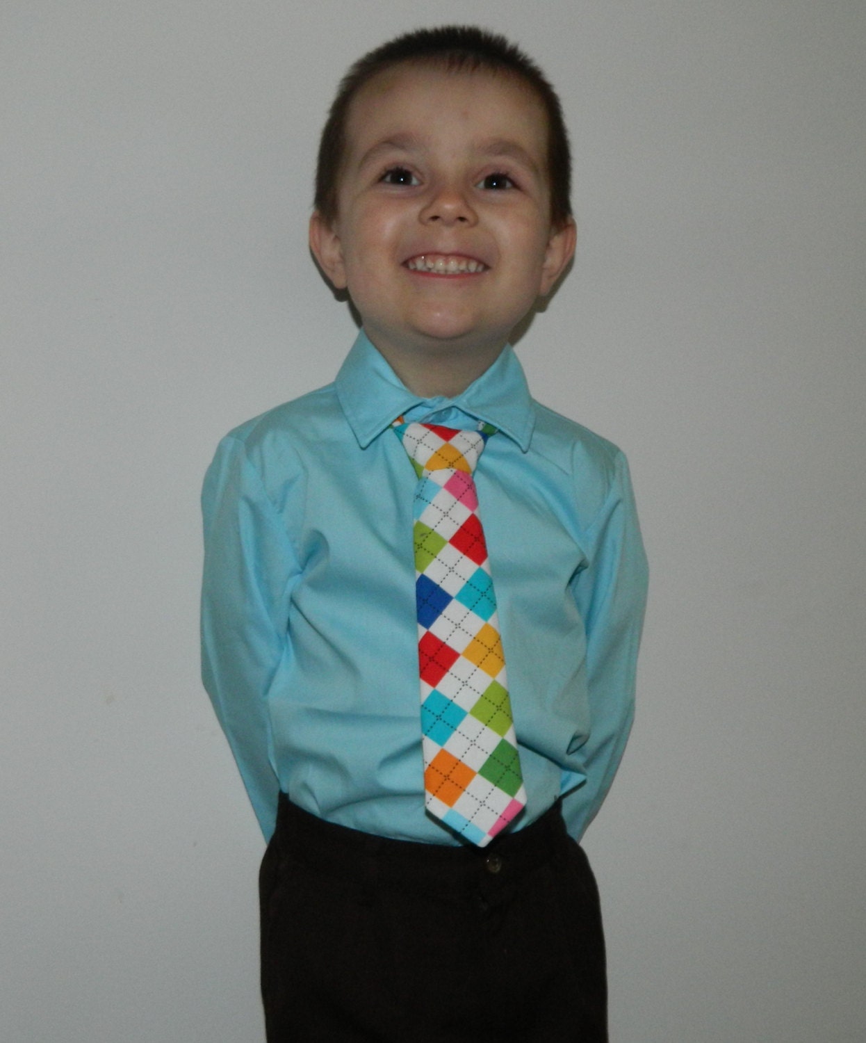 NEW Multi-Colored Argyle adjustable infant/toddler tie