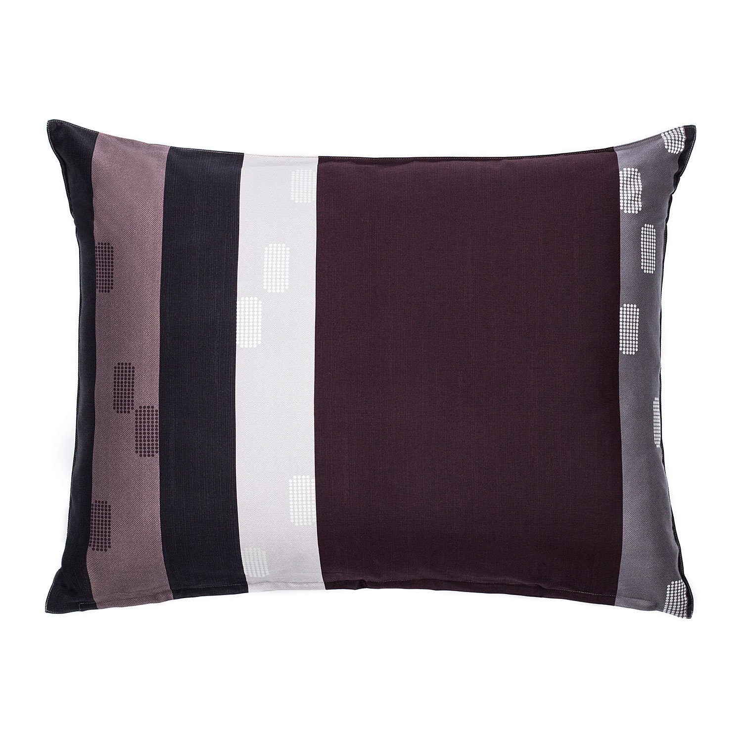 20" X 26" Modern Burgundy & Taupe Striped Standard Sham Pillow Cover