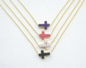 Gold Edge Cross Necklace