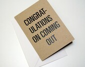 Congratulations on Coming Out Greeting Card - Ice Breaker Card - Small Greeting Card