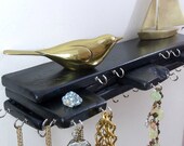 Jewelry Organizer Hanger Stacked Wood Espresso Black Glossy Knot Hole