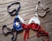Texas Flag Lambskin Leather Custom Bikini Top