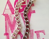 Luxe Chains Necklace. Gunmetal and Silver chunky chain necklace.