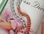 La vie en Rose Necklace. Rose Gold and silver chain necklace 