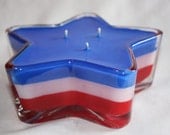 Citronella Star Candle Red White and Blue